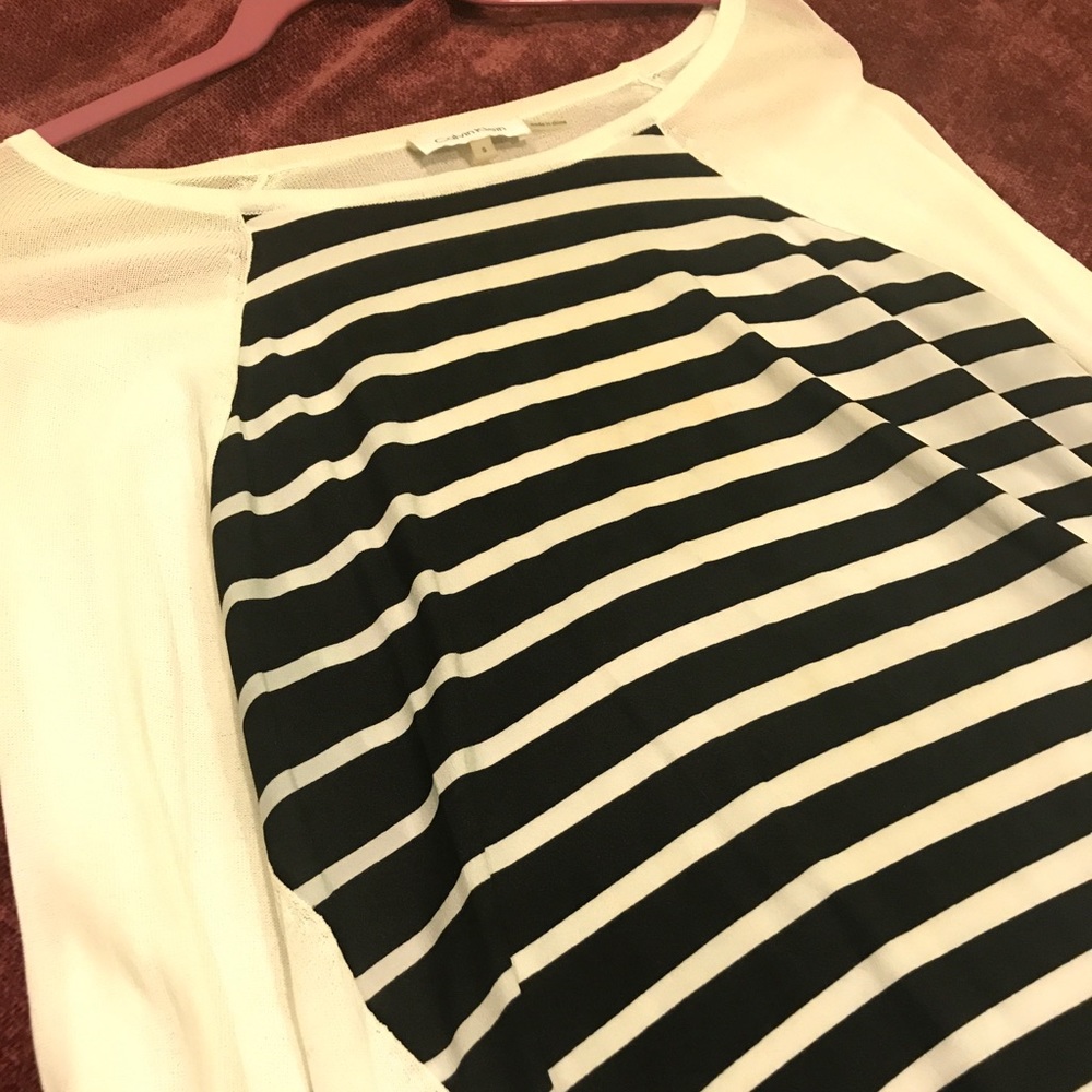 Calvin Klein striped long sleeve tee
